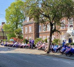 Residents of Pembroke House Being Entertained by everyone from the opposite side of the road